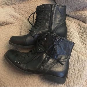Black Steve Madden Combat Boots